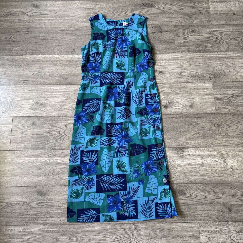 Vintage R&K‎ Original Petite Tropical Floral Midi Dress - Size 10P
